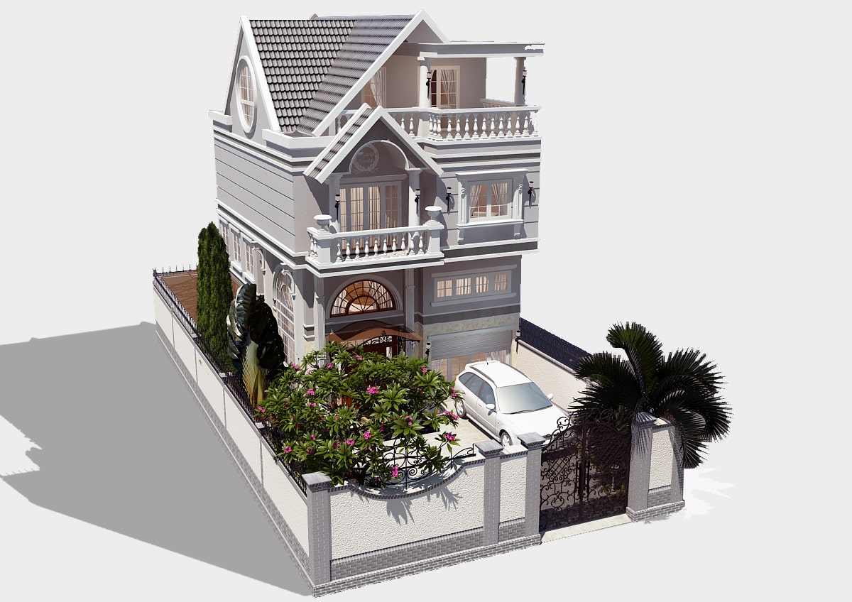 Thiết kế biệt thự phố anh Hoàng hình 1