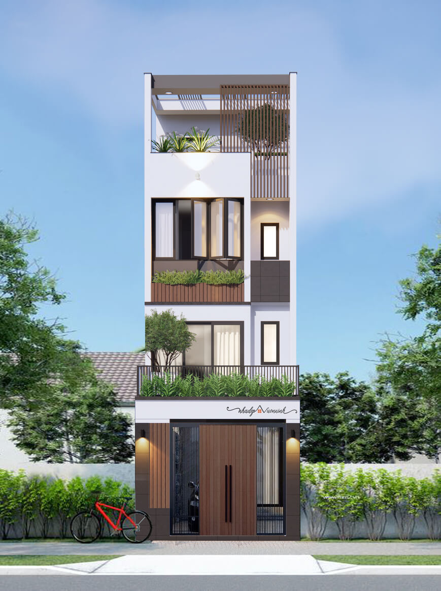 Nhà phố 3 tầng và 1 lửng diện tích 5x15m hình 2