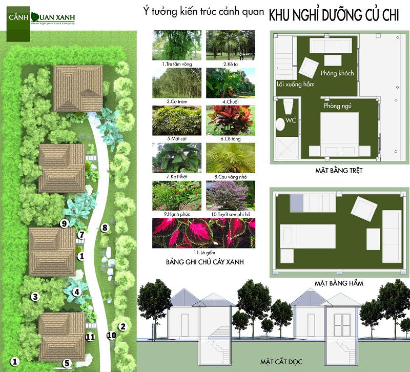 Thiết kế cảnh quan cho khu nghỉ dưỡng ở Củ Chi hình 1