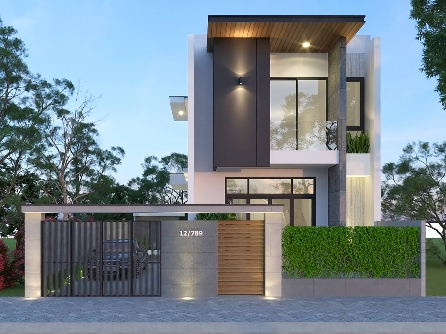 Thiết kế nhà 2 tầng 5x20m2 hình 1