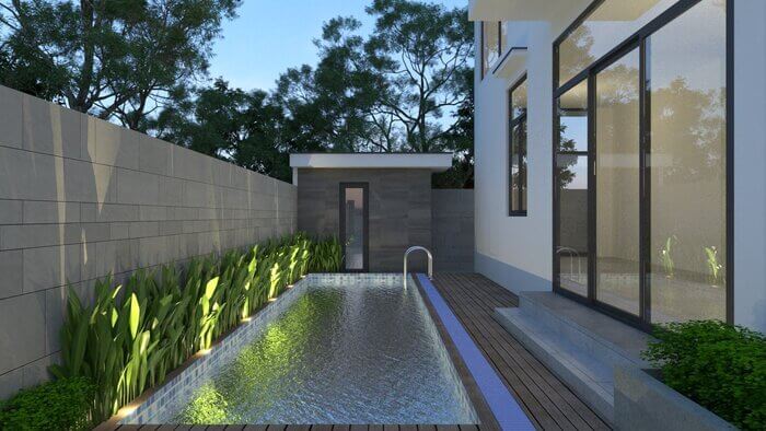 Thiết kế nhà 2 tầng 5x20m2 hình 2
