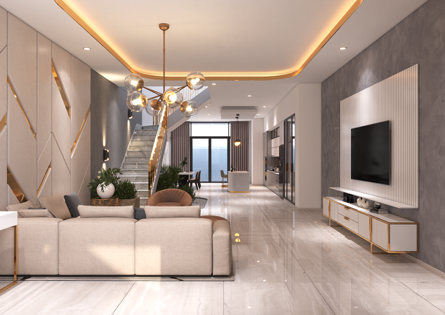 Thiết kế nhà phố 2 tầng chị Hân Nhơn Trạch hình 4