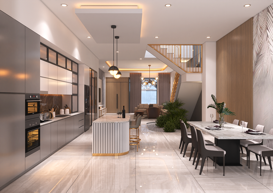Thiết kế nhà phố 2 tầng chị Hân Nhơn Trạch hình 3