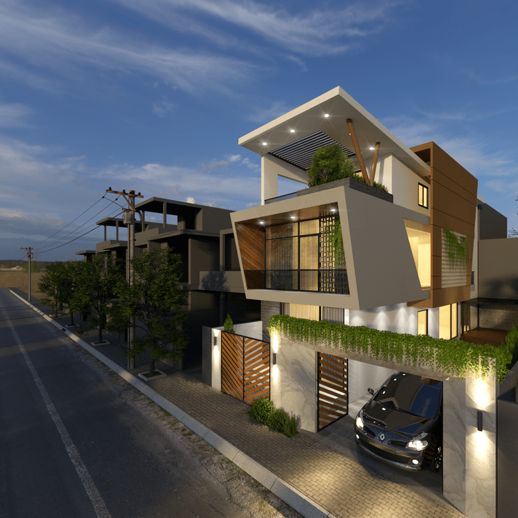 Biệt thự phố 1 trệt 2 lầu hình 2