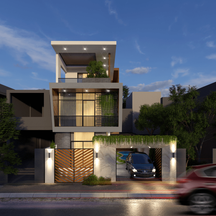 Biệt thự phố 1 trệt 2 lầu hình 1