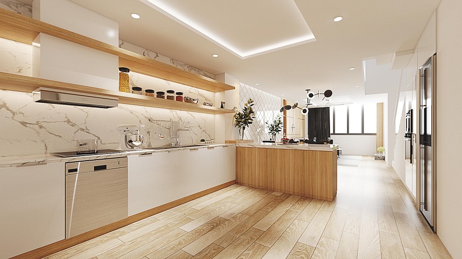 Mẫu nhà phố 1 trệt 3 lầu sân thượng hình 6