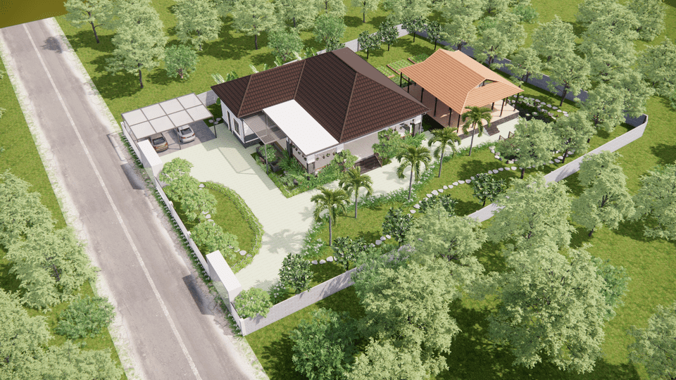 Nhà vườn đất đỏ hình 1