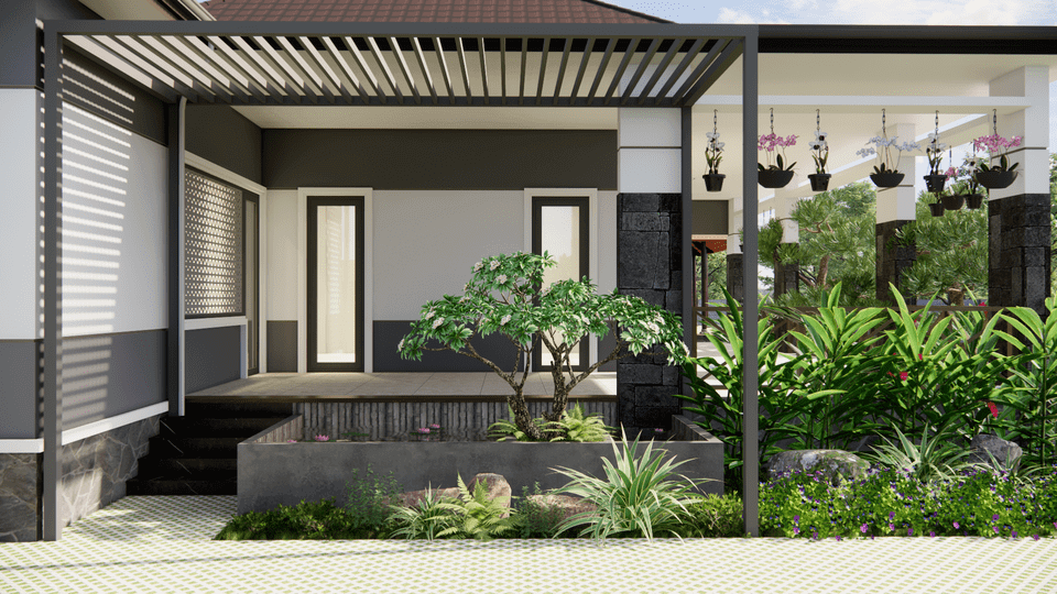 Nhà vườn đất đỏ hình 9